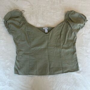 Olive Green Women's Crop Top